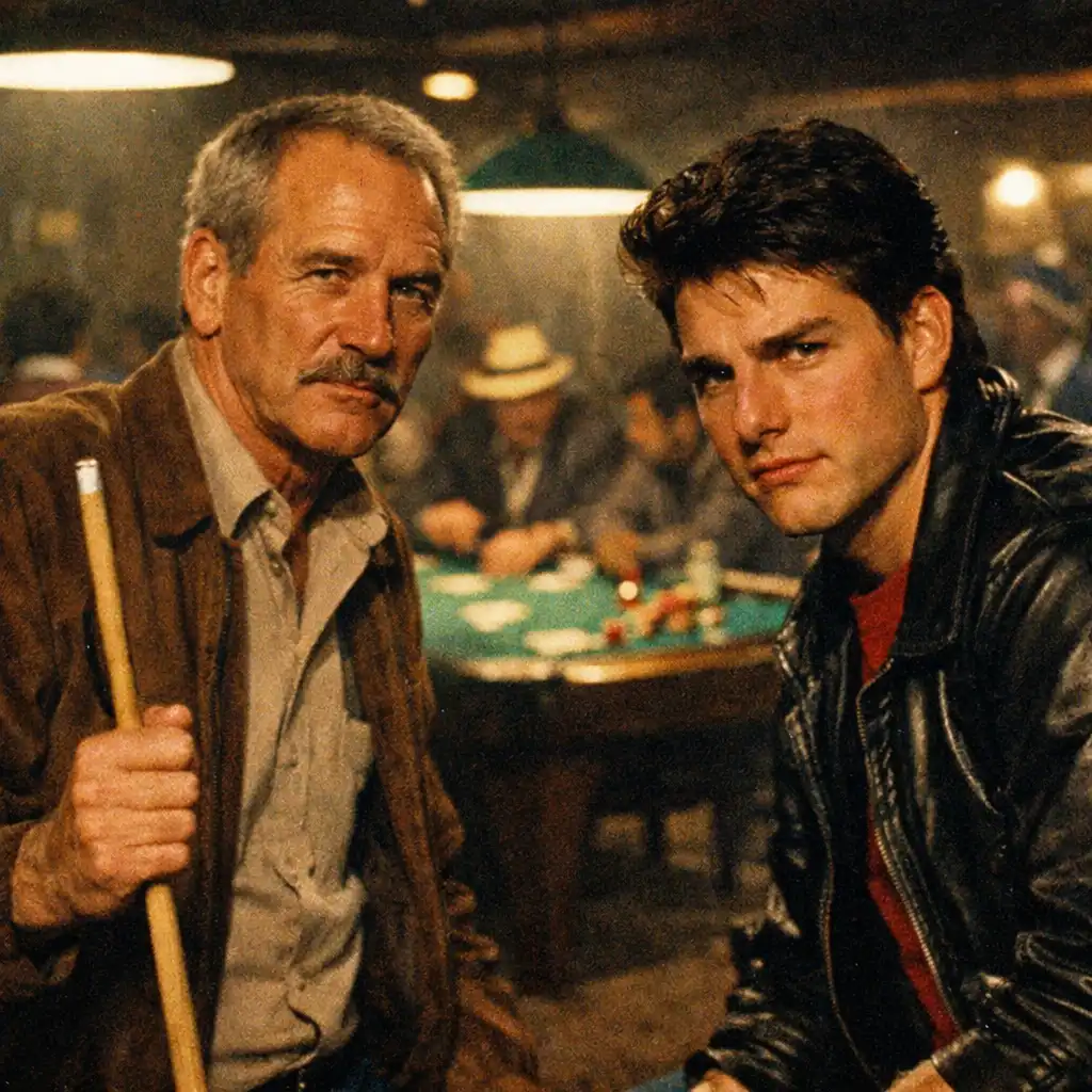 Kadr z filmu Kolor pieniędzy: Paul Newman i Tom Cruise