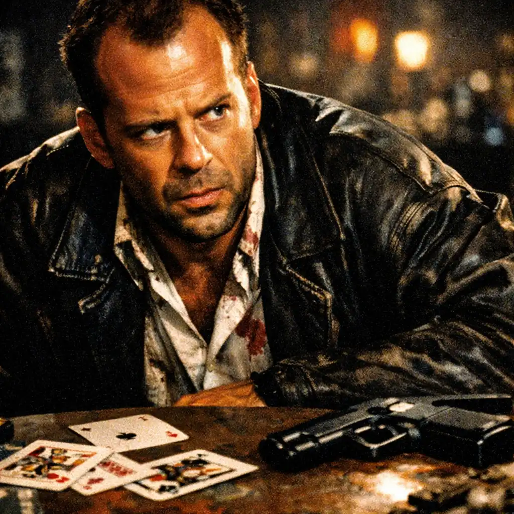 Kadr z filmu Ostatni skaut: Bruce Willis w napięciu